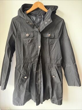 Women's Hooded Utility Jacket - Black